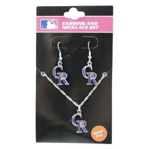 Colorado Rockies Necklace and Earring Set, MLB